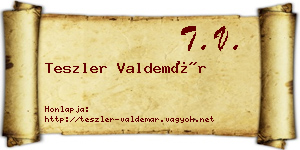Teszler Valdemár névjegykártya